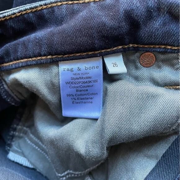 NWT Rag & Bone Jeans Dre Low Rise Boyfriend Jeans Bianca Dark Wash Size 26 | 2 - Picture 11 of 14